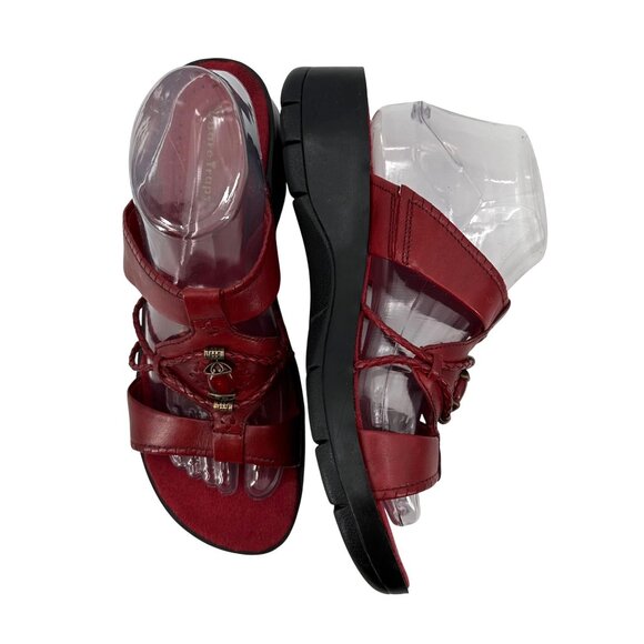Baretraps Womens Olinda Red Leather Wedge Sandals Size 10M - Picture 3 of 12